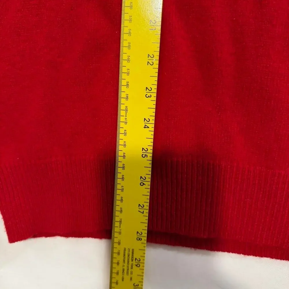 Polo Ralph Lauren Sweater Mens XXL Red V-Neck 100% Lambs Wool Italian Yarn Pony